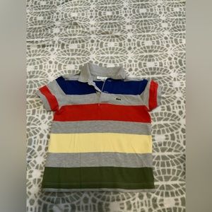 Lacoste stripes polo, size 5, boys